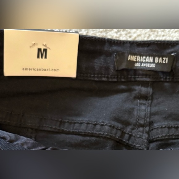 American Bazi Y2K Grunge Gold Fringe Studded Western Black Mini Skirt - Picture 2 of 7